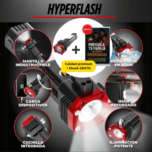 HyperFlash® Seguridad, Defensa y Luz Extrema al Alcance de tu Mano + Ebook Gratis