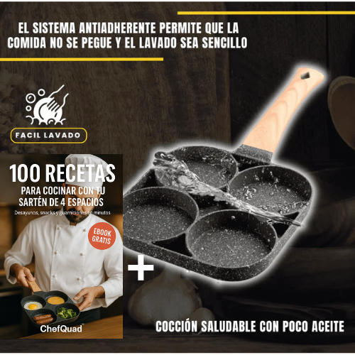 ChefQuad™ 4 recetas en 1, cero pegotes + Ebook Gratis + Envío Gratis